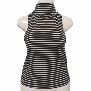 Factorie - Striped Sleeveless Turtleneck Top